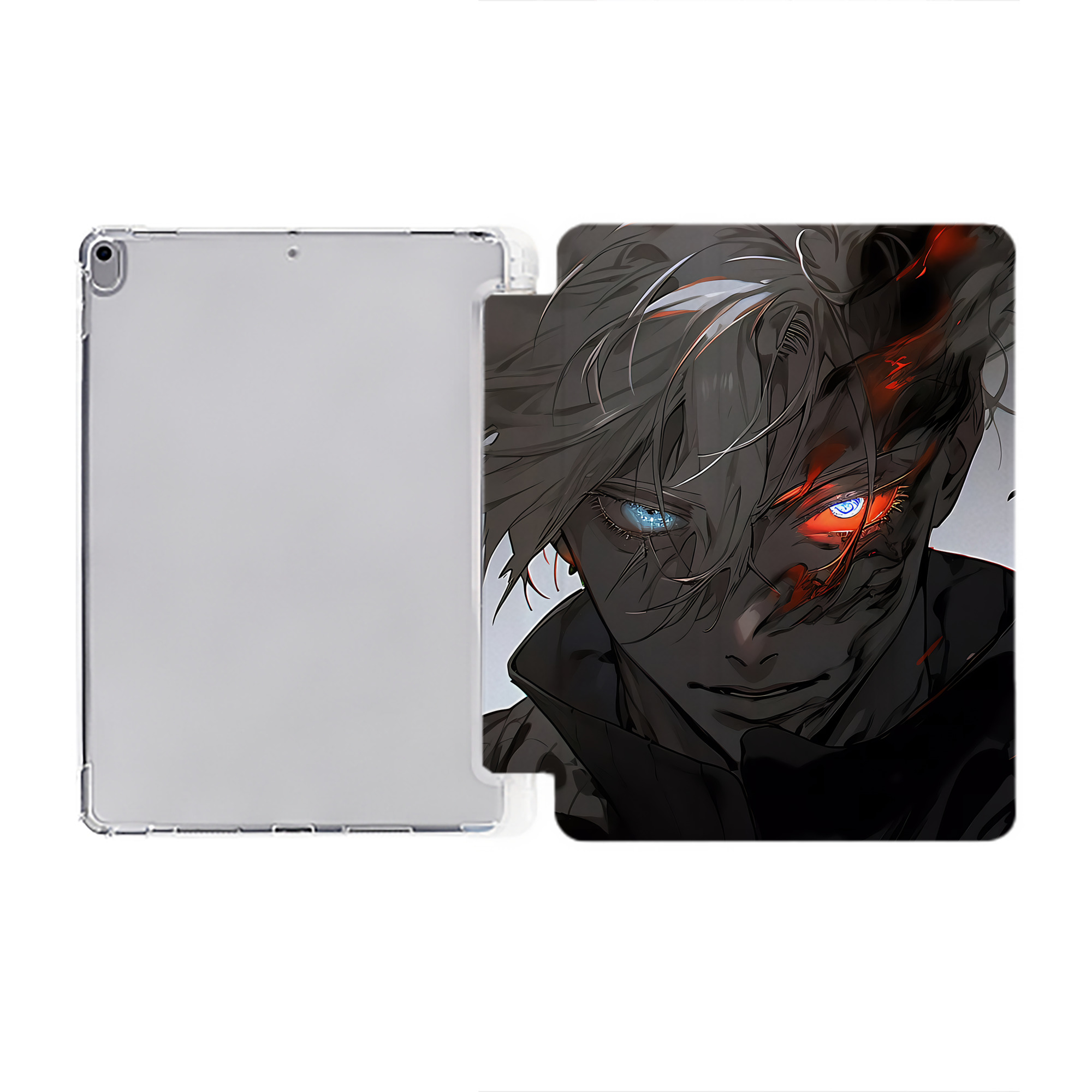 （画像用） 呪術廻戦 Jujutsu Kaisen IPad ケース ペン収納付き 三つ折りスタンド PUレザー×シリコン 対応機種9.5/10.5/10.9インチ